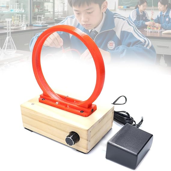 DIY Perpetual Motion Machine Model, Electromagnetic Cyclotron Scientific Experiment Equipment, Iron Ball Circular Motion Coil, 3D Printing PLA + Wooden Shell, Quick Response for Lab, Science Education