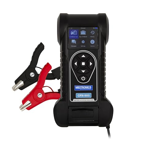 Midtronics CPX-900RP Battery & Electrical System Analyzer (Rechargeable) Conductance Profiling, IR Temp Sensor, Field-Replaceable Cables, Printer & Barcode Scanner