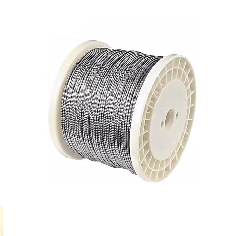 6mm Steel Wire Rope 304 Stainless Steel Wire Cable 7x19 Strand Core for String Lights Hanging Clotheslines Trellis (26FT)