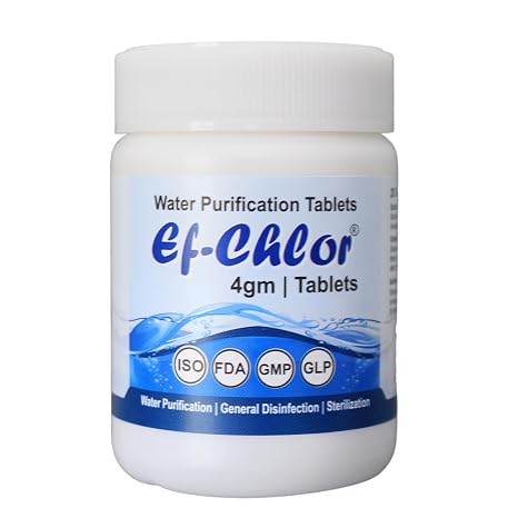 4 gm Overhead & Underground Water Tank Purification Tablets Jar of 20 Tablets for Purifying Water Tanks 1 Tablet for 264 Gallons Water