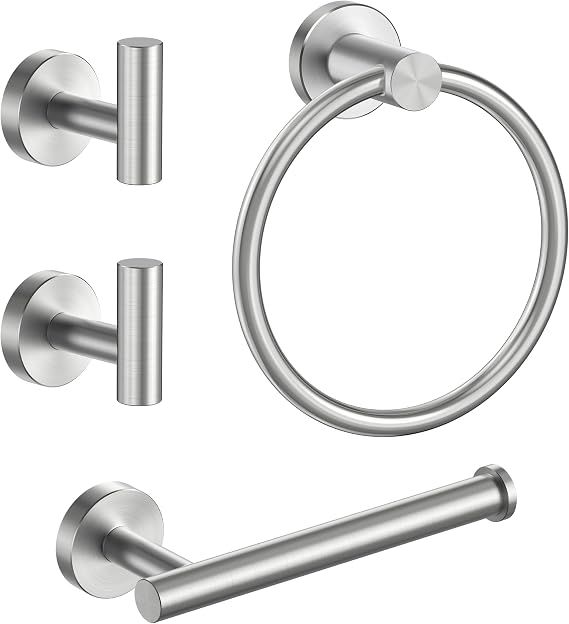 FORIOUS Bathroom Accessories Set, 4-Piece Bathroom Hardware Set