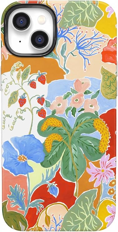 Casely iPhone 14 Plus Case | Botanical Blooms | Floral Patchwork | Bold Protective Design | Compatible with MagSafe