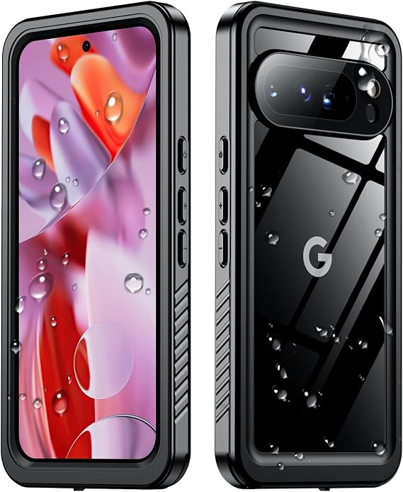 SPIDERCASE Designed for Google Pixel 9 Pro Case Waterproof,[12FT Military Drop Proof] [IP68 Waterproof] [360Full Body Protection] Heavy Duty Protective Cover for Pixel 9 Pro 6.3,Black