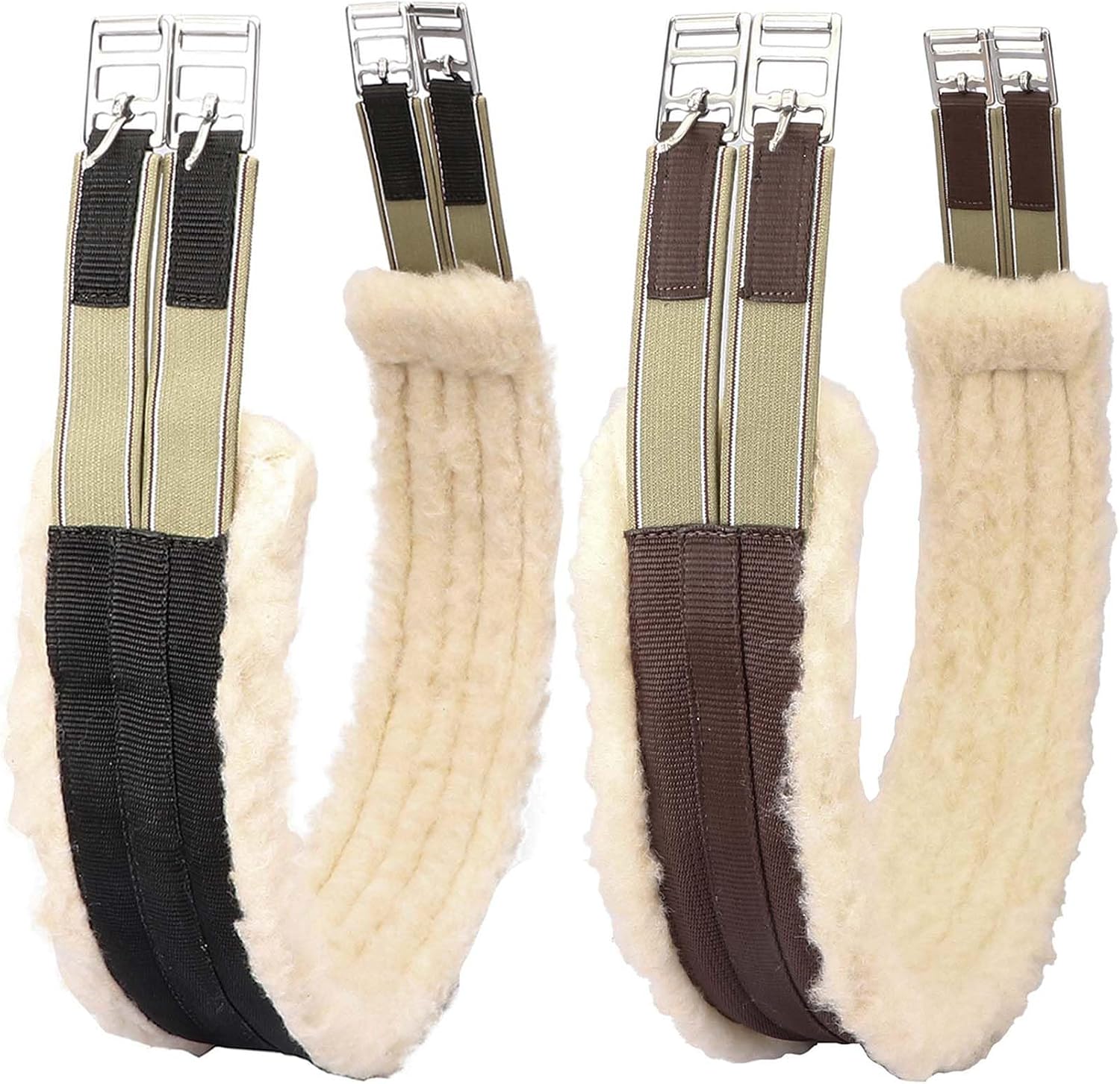 Fleece Padded Horse Girth 32" to 56" (Black, 50 inch)