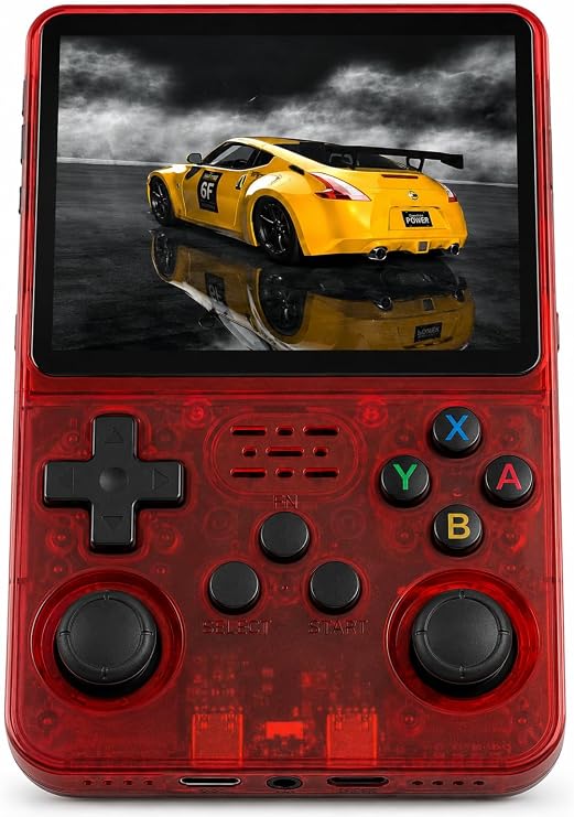 Premium 4 inch Portable Retro Gaming Console - 20,000 Games, Handheld Arcade System, Classic Vertical Design, Screen Supports Multiple Classic Game Formats (Red)