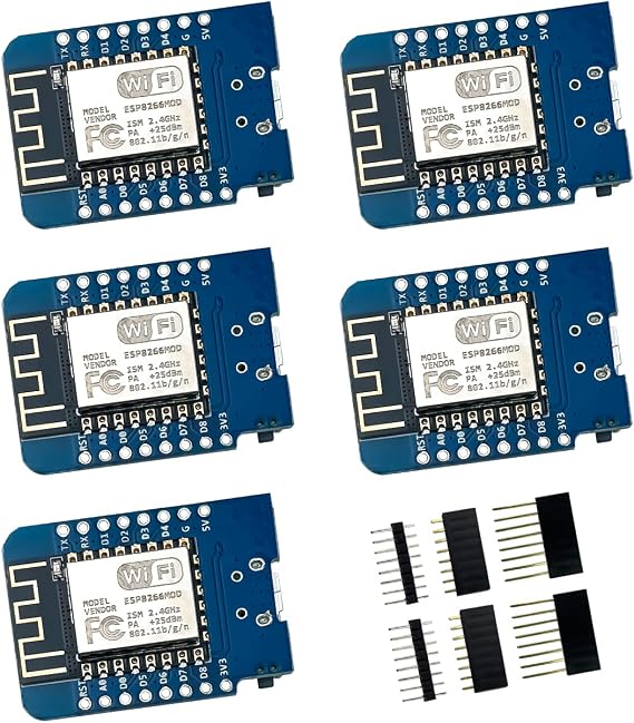 Hosyond 5pcs D1 Mini NodeMcu ESP8266 ESP-12F Wireless WiFi Module Internet of Things Development Board for Arduino/WeMos
