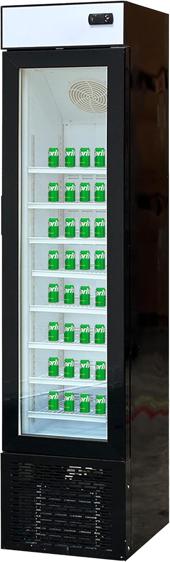 Commercial Upright Display Freezer, ETL 1 Narrow Glass Door, 17" W 105L,-15F to 5F LED Lighting for Shop, Restaurant