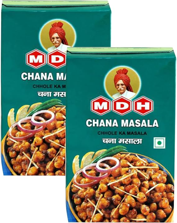 MDH Chana Masala 100g (Pack of 2) - An Important Ingredient In Chana - Aromatic & Flavourful Blend Of Spices - Spices Mix Curry Masala Recipe Mixes Casserole Seasoning Herbs