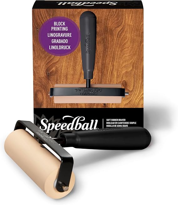 Speedball Deluxe Soft Rubber Brayer, 4-Inch, Special Edition Black