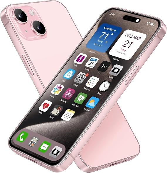 Exhibition Model iPhone 15 Pink Smartphone Dummy | Like a Real Phone, Realistic Size Portable Model for Display, Store Display, Photography Prop, Kids Smartphone, Smartphone Toy, Smartphone Type