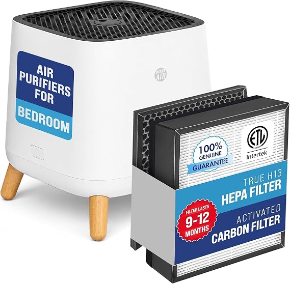 Smart Air(AKA Smart Health) Sqair Air Purifier|H13 HEPA &Activated Carbon| Cleans up to 900 sq ft/30 mins, 23-52 dB| For Home, Bedroom, Office, Kitchen|Reduces Allergies, Smoke, Dust, Pet Odors