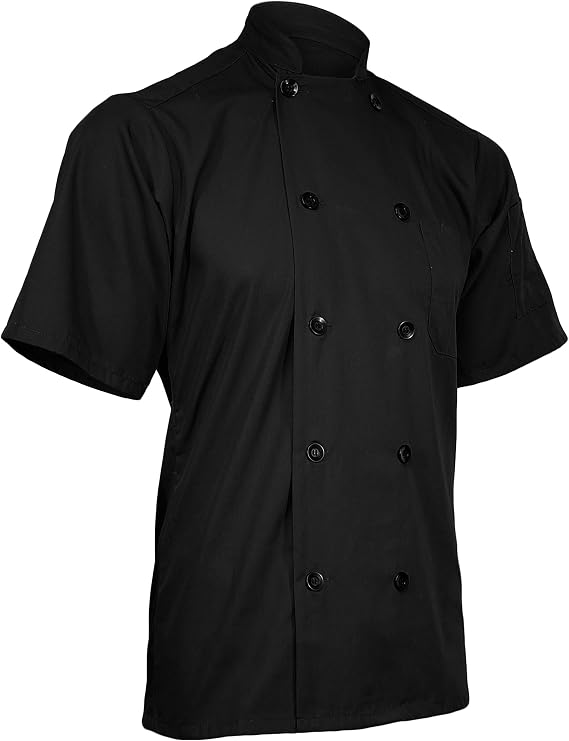 ChefsCloset Poplin Short Sleeve Color Chef Coat Chef Jacket