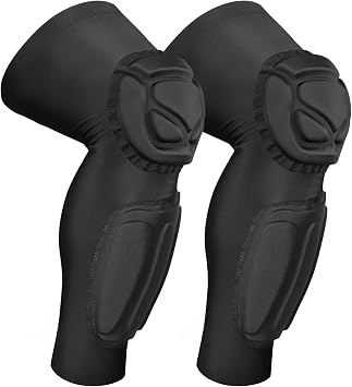 Knee Pad Protective Calf Shin Guards for Adult Youth Leg Compression Sleeve Pad for Football Basketball Volleyball Soccer Protective Gear Calf Support Cuff with Anti-Slip Strip (1 Pair)