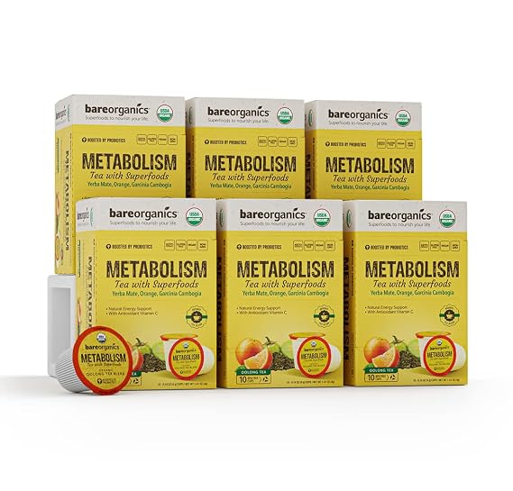 Metabolism Tea - Organic with Superfoods and Probiotics - 6 Pack