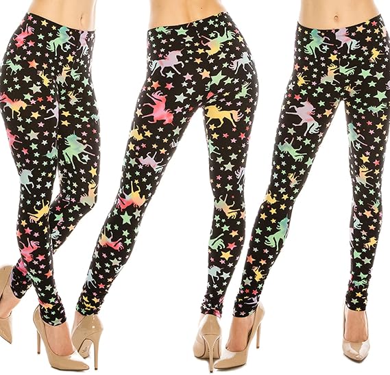 Women's Butter Soft Solid & Patterned Leggings - One Size - Plus Size