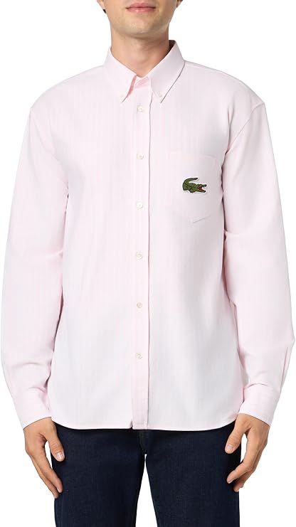 Lacoste Men's Relaxed Fit Striped Oxford Shirt
