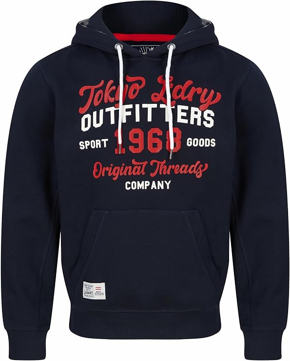 Tokyo Laundry Men's Abatt Retro Graphic Print Brushback Fleece Pullover Hooded Top