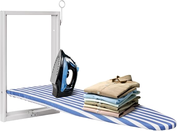 Ivation Wall-Mounted Ironing Board | Foldable 36.2 x 12.2 Ironing Station for Home, Apartment & Small Spaces | Sturdy Folding Board, Easy-Release Lever, Removable Cotton Cover & Mounting Hardware