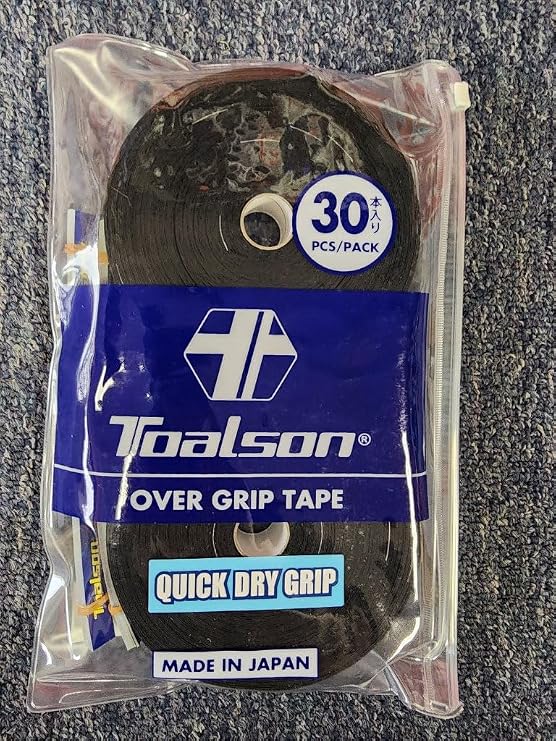 Toalson Quick Dry Grip Overgrip 30 Pack Black Tennis Tacky Sweat Absorbant