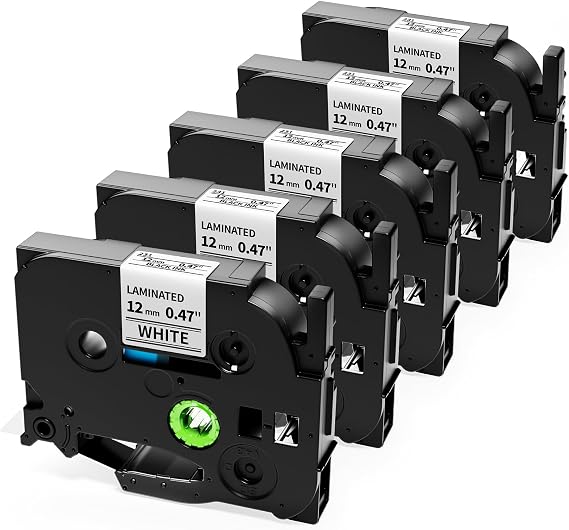 5x TZe-231 Label Tapes Replacement for Brother P-touch Tapes 12 mm Tz Tape