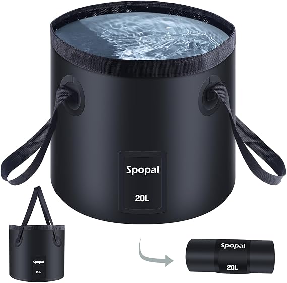 Spopal Collapsible Bucket with Handle 20L, Waterproof, Durable, Lightweight