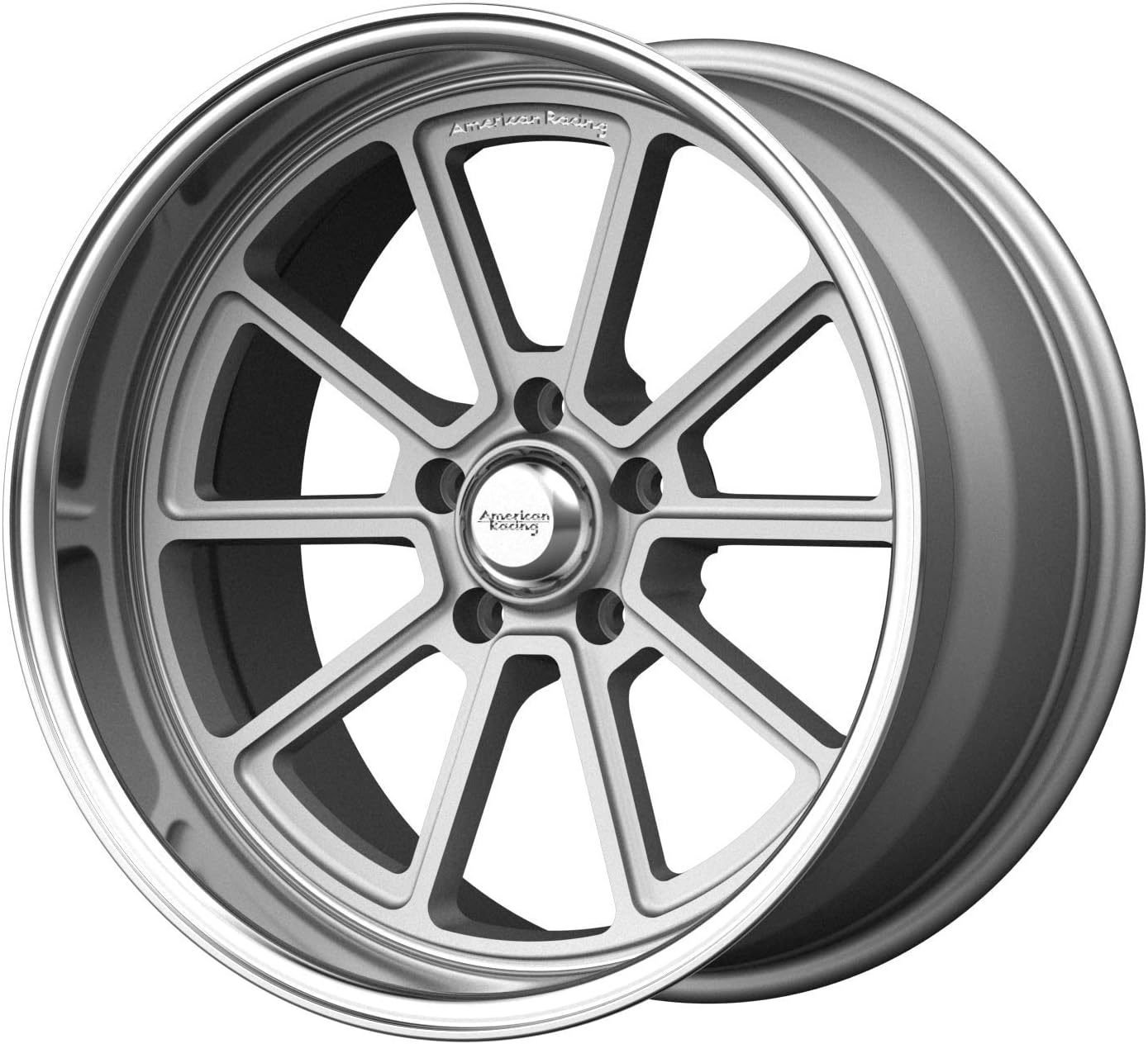 AMERICAN RACING VN510 Custom Wheel - 18 x 8, 0 Offset, 5x114.3 Bolt Pattern, 72.6mm Hub - Vintage Silver with Diamond Cut Lip