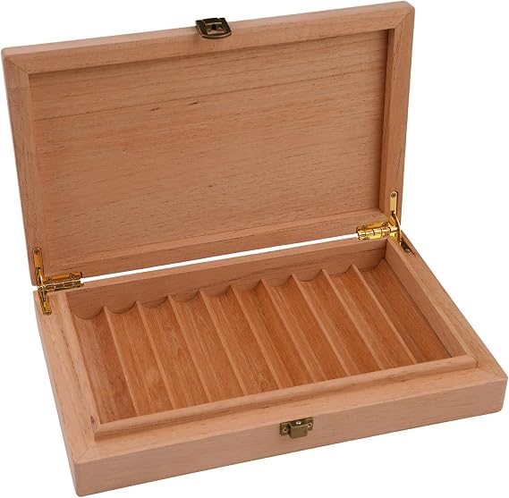 Spanish Cedar Fermentation Cigar Humidor Box, Fit Cigar Cabinet, Natural Solid Wood (10-Small)