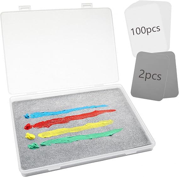 Stay Wet Palette for Acrylic Painting, Wet Pallets for Painting Miniatures Include Wet Pallete Tray, 2 Pcs Sponges and 100 Pcs Hydro Paper to Keep Paint Stay Wet