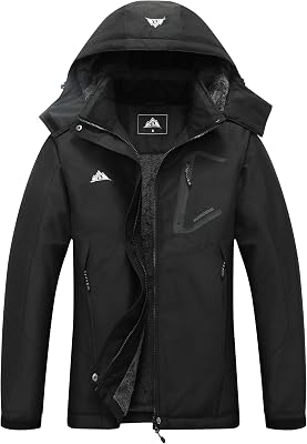 MOERDENG Womens Ski Jacket Waterproof Winter Coat Hooded Snowboarding Jacket Warm Winter Jacket