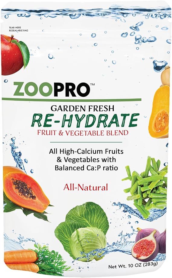 Exotic Nutrition Garden Fresh Re-Hydrate - High Calcium Dried Fruit & Vegetable Mix - for Sugar Gliders, Marmosets, Parrots, Conures, Iguanas, Turtles, Lizards, Bearded Dragons, Other Small Pets