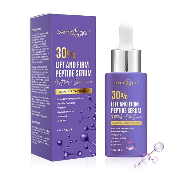 Lift And Firm - 30% Peptide Serum, Matrixyl 3000, Vitamin C & E + Hyaluronic Acid + Aloe Vera, Lifts, Firms & Tightens Skin + Pure Organic Anti-aging Serum (1 FL OZ)