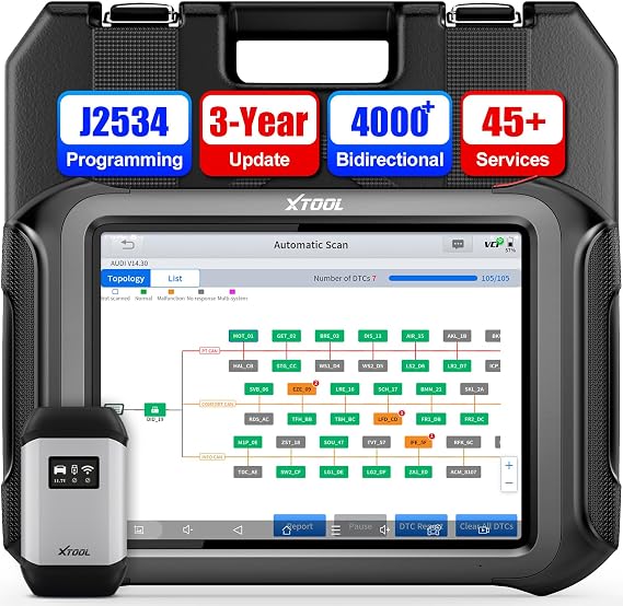 XTOOL D9 MAX OBD2 Scanner, J2534 Reprogramming Topology Mapping, 45+ Resets