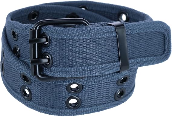 CTM Kids 2 Hole Roller Buckle Canvas Belt
