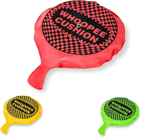 Self Inflating Whoopee Cushion - Colour Sent at Random, Novelty Prank Item, Fart Noise Jokes, Ideal Joke Gift or Stocking Filler for Girls and Boys, Party Bag Fillers for Kids