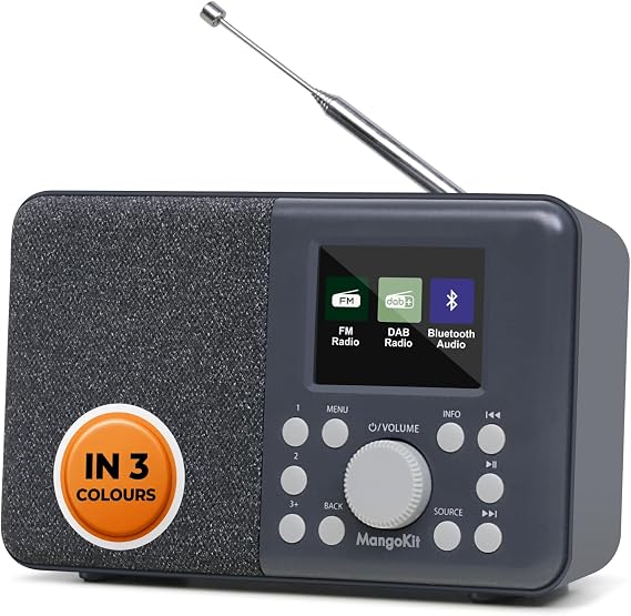 MD3 DAB/DAB+ und UKW Tragbares Digitalradio Bluetooth Dunkelgrau