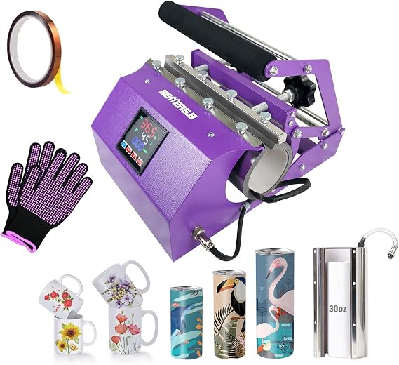 BetterSub Tumbler Mug Heat Press Machine 30 OZ 20 OZ 16 OZ Sublimation Straight Skinny Tumbler Mug Sublimation Print 11 OZ 15 OZ Sublimation Mug Heat Transfer Purple