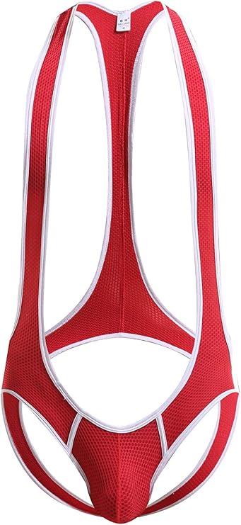 Men's Mesh Jockstrap Leotard Mankini Wrestling Singlet Bodysuit