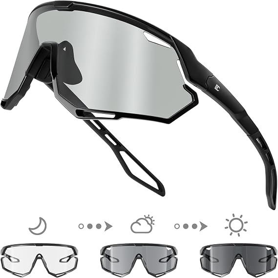 BIRCEN Photochromic Cycling Glasses for Men Women: UV400 Baseball Sunglasses, Sports Sunglasses for Running MTB Golf