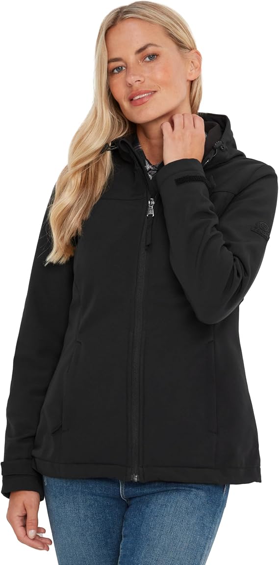 TOG24 Keld Lightweight Womens Softshell Jacket, Windproof, Showerproof Zip Up Outdoor Jacket with Hood