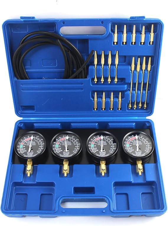 Motorcycle Carburetor Sync Tool Kit, Universal Fuel Vacuum Balancer Carb Synchronizer, Balancing Synchronize Gauge Set for Honda Yamaha Kawasaki Suzuki GS KZ XS(Blue)