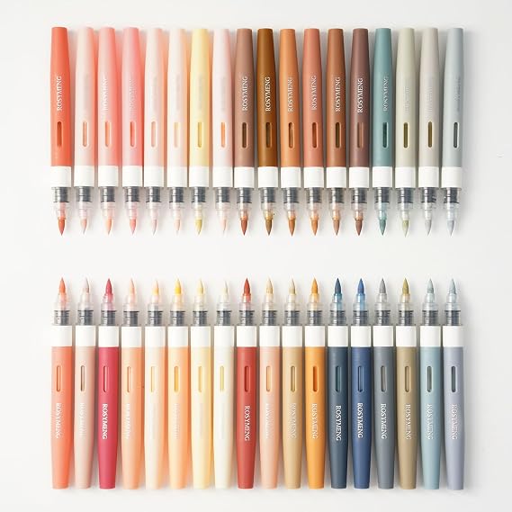 ROSYMENG Skin Tone Acrylic Paint Markers: 36 Colors Acrylic Paint Pens