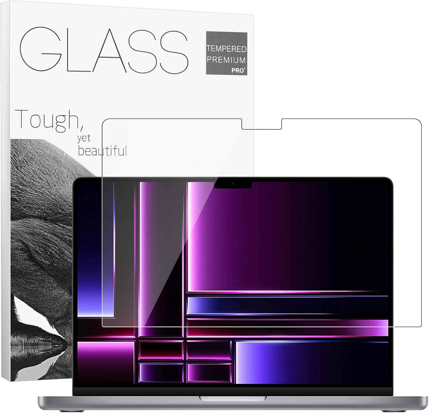 A2442 by 9H Hardness Tempered Glass Screen Protector for 2023 MacBook Pro 14 - Bubble Free, Ultra Thin, HD Transparent, Anti-Scratch