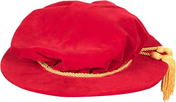 PhD/Doctoral Tudor Bonnet (Medium (Circumference less than 60cm), Cardinal Red (Gold Cord))
