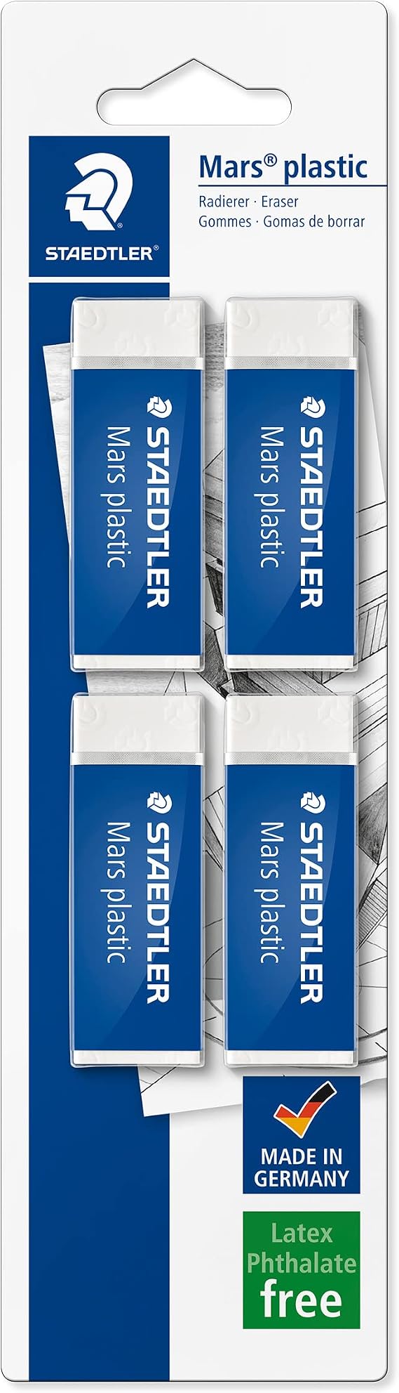 STAEDTLER 52650BK4DA - Mars Plastic Eraser (Pack of 4)