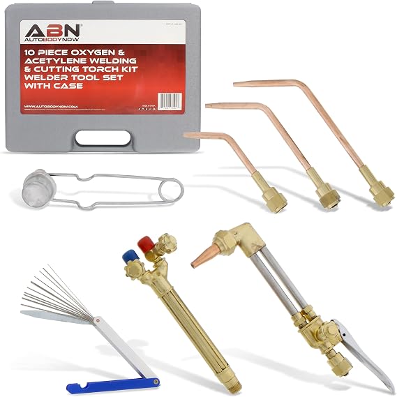 ABN Oxygen & Acetylene Torch Kit 10 Pc Welding Kit Metal Cutting Torch Kit, Portable Cutting Torch Set Welder Tools