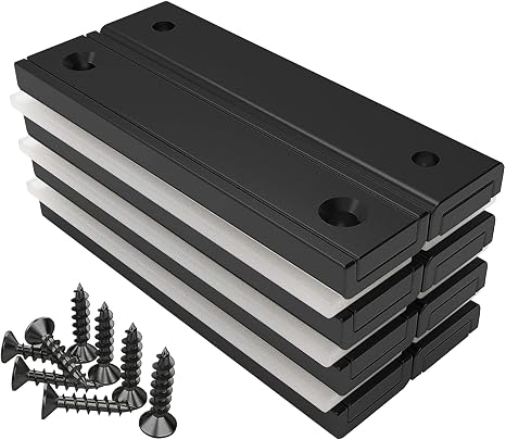 Magnetpro 8 Pieces Black Rectangular Magnets 80 LBS Force