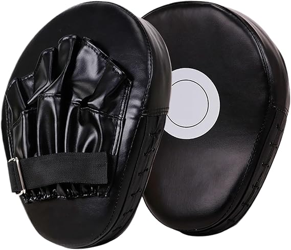 Boxing Pads Mitts, Leather Curved Focus Boxing Gloves, Shock-Resistant Thickened Punching Mitts, Taekwondo Equipment for Fighting or Striking Practice..
