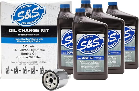 S&S 20W-50 Full-Synthetic High Performance Engine Oil & Filter Kit (218945)