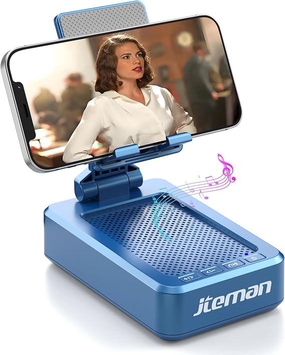 JTEMAN Bluetooth Speaker with Cell Phone Stand,Big Sound & Clear Bass