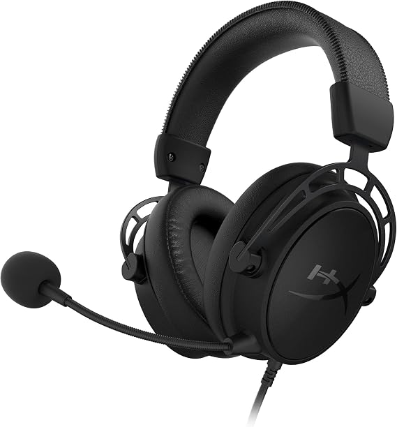 HyperX Cloud Alpha S Blackout - PC Gaming Headset, 7.1 Surround Sound, Adjustable Bass, Dual Chamber Drivers, Chat Mixer, Breathable Leatherette, Memory Foam, and Noise Cancelling Microphone, One size, Black